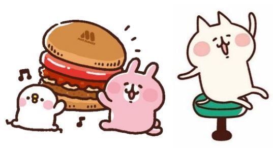 モスバーガーとコラボする“カナヘイの小動物”「ピスケ＆うさぎ」「ねーねーねこ」