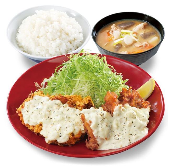 かつや「チキンカツとから揚げのタルタル合い盛り定食」