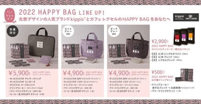 カフェレクセル×キッピス コラボ福袋「2022 HAPPY BAG」イメージ