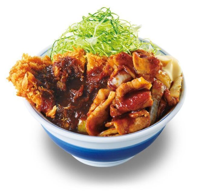 かつや「ロースカツと豚スタミナ焼肉丼」