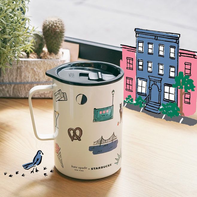 スターバックス「ステンレスマグ kate spade New York Cityscape 473ml」