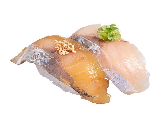 かっぱ寿司「玄天の天然あじ食べ比べ(ねぎ生姜・漬け)」/天然魚祭り