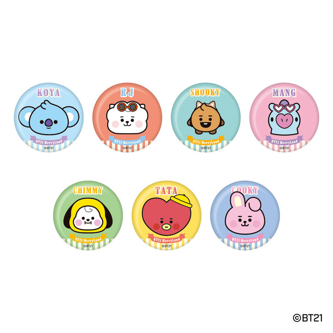 「BT21メリーランド」キャラクター缶バッジ(オンラインガラポン景品)