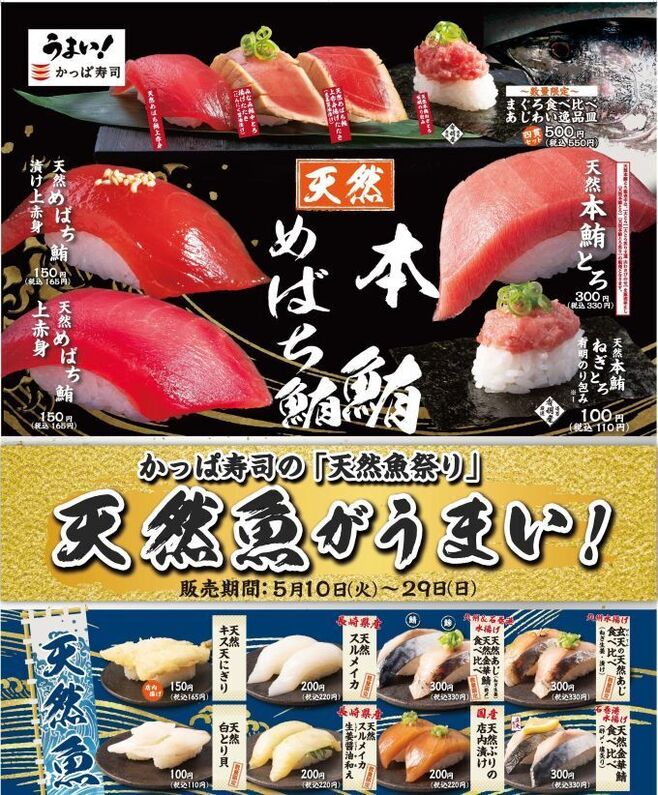 かっぱ寿司「天然魚祭り」イメージ