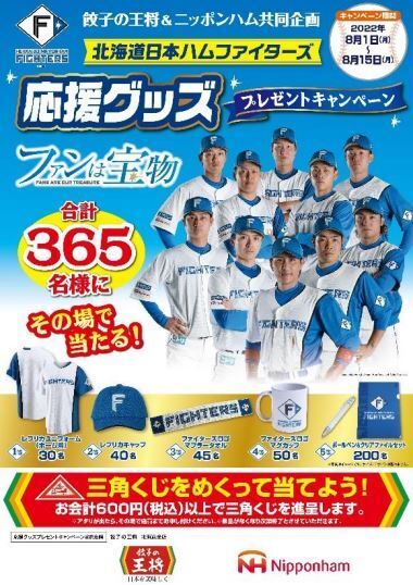 餃子の王将「北海道日本ハムファイターズ応援グッズプレゼント