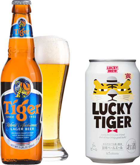 日本ビール「タイガービール」、黄桜「ラッキータイガー」