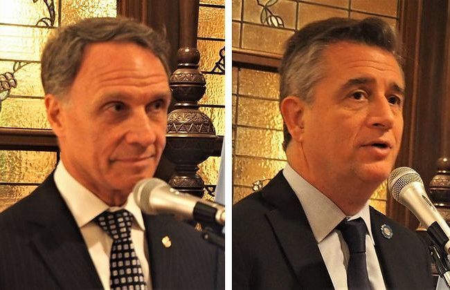 左＝アラン・ベロー駐日アルゼンチン共和国特命全権大使、右＝ルイス・ミゲル・エチェベレ アルゼンチン農産業国務大臣