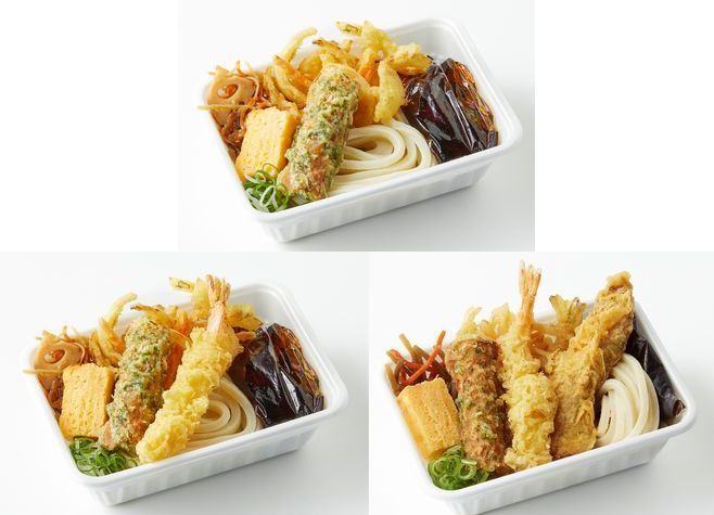 丸亀製麺「2種の天ぷらと定番おかずのうどん弁当」「3種の天ぷらと定番おかずのうどん弁当」「4種の天ぷらと定番おかずのうどん弁当」