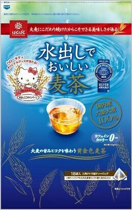 対象商品「水出しでおいしい麦茶」/はくばく「ハローキティオリジナルグッズが当たる!水出しエコキャンペーン」