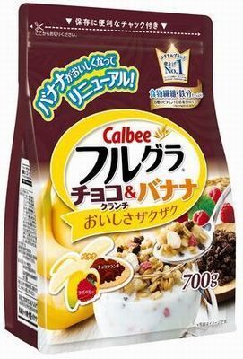 3月にリニューアルした「フルグラ チョコクランチ&バナナ」(カルビー)