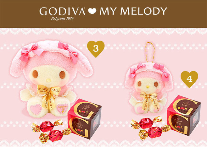 「GODIVA×マイメロディ」(ドール・マスコット)