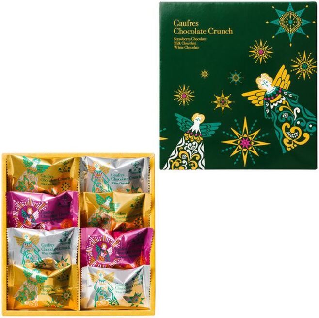 上野風月堂「ゴーフル チョコレートクランチ クリスマスパッケージ」(2021年クリスマスコレクション)