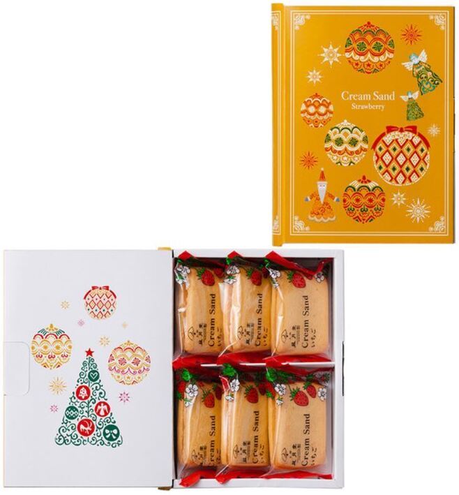 上野風月堂「クリームサンド クリスマスパッケージ いちご」(2021年クリスマスコレクション)