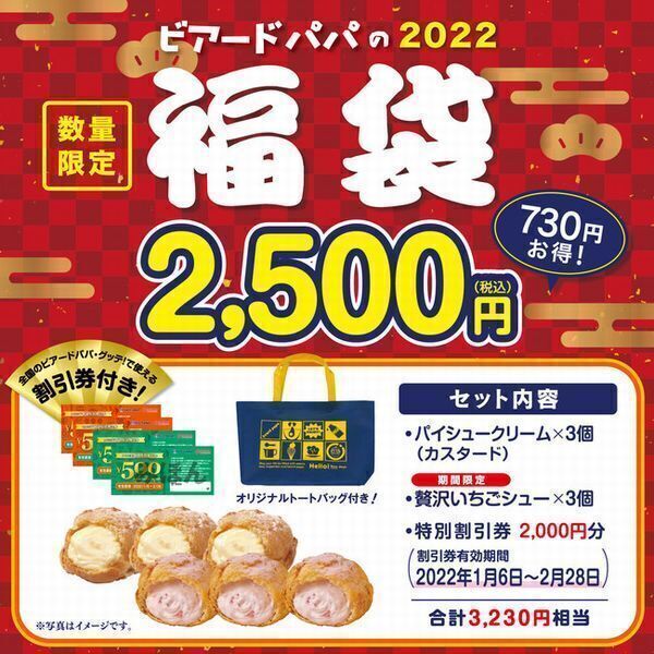 2022年「ビアードパパの福袋(税込2500円)」