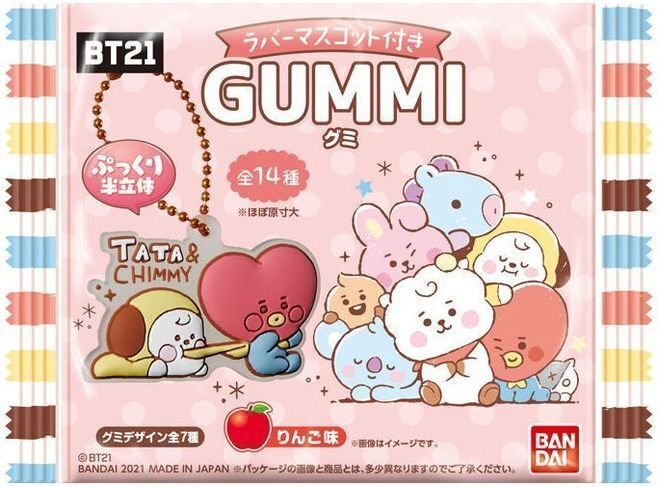 バンダイ「BT21ぷっくりラバマスグミ」パッケージ(C)BT21