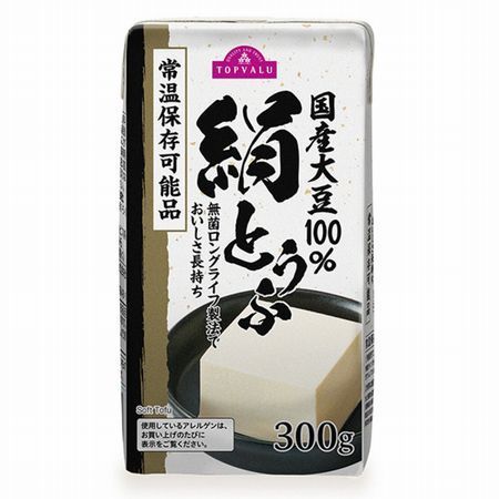 イオン「トップバリュ国産大豆100%絹とうふ」